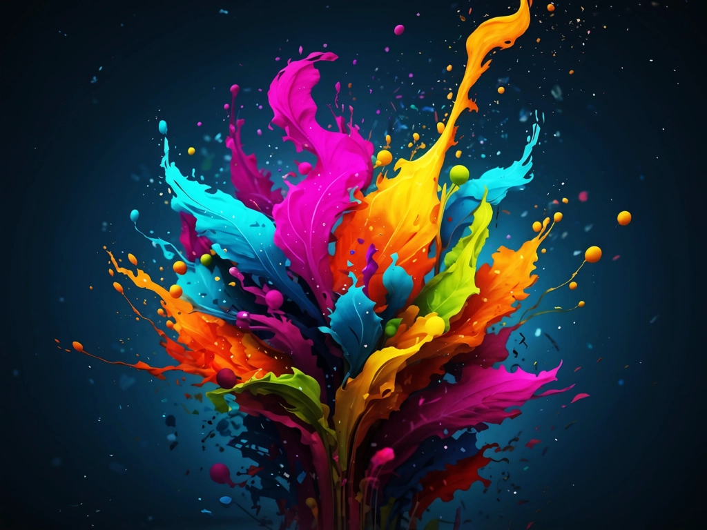 Colorful paint splash with vibrant colors