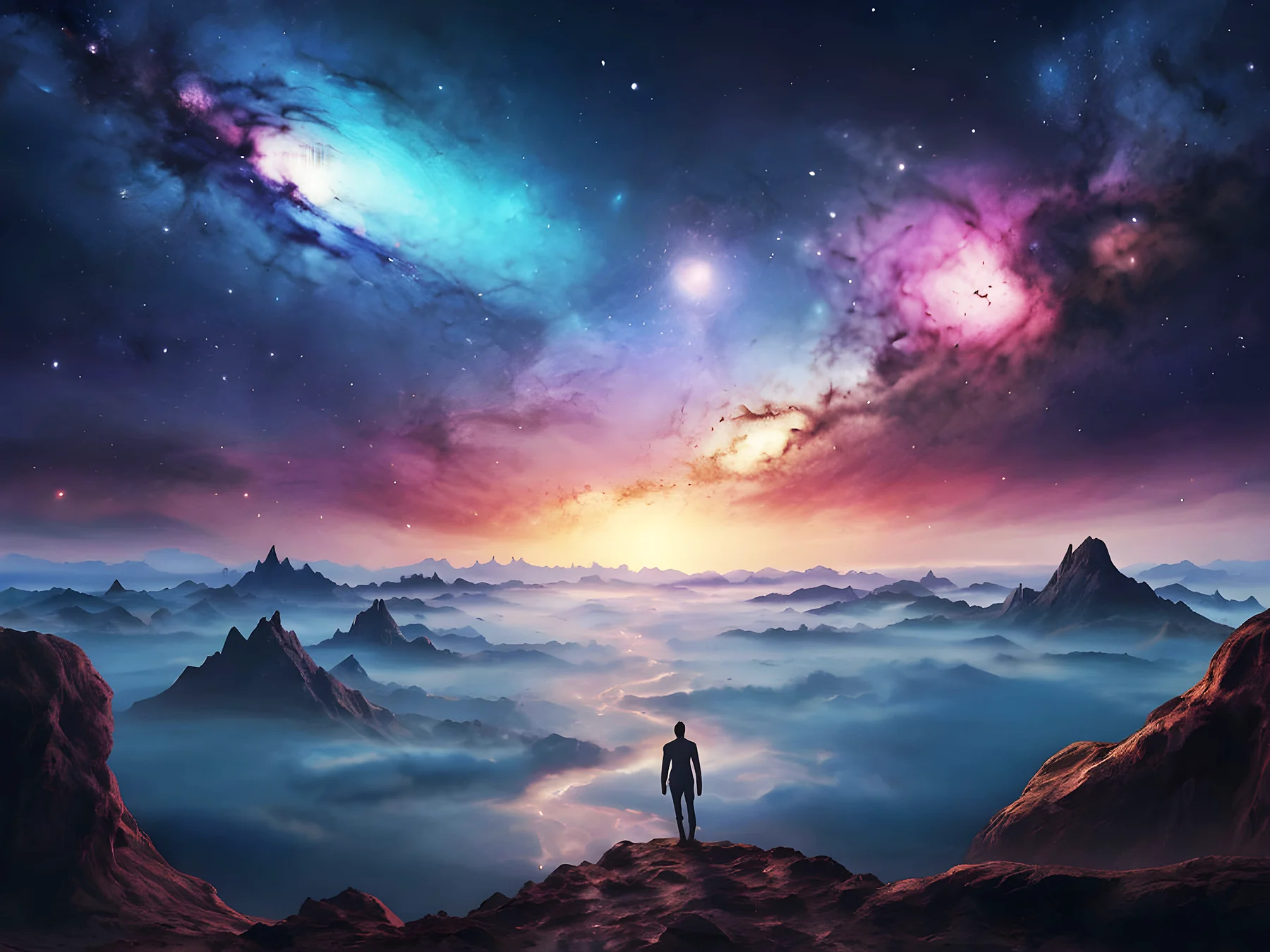 Unique fantasy surreal desktop background galaxy sky